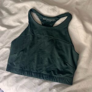 Outdoor Voices Forest Green techsweat crop top Racerback sports Bra LARGE